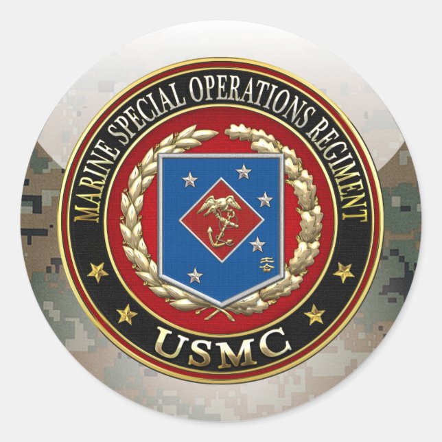 Sticker Rond Régiment d'opérations spéciales marines (MSOR) [3D (Devant)