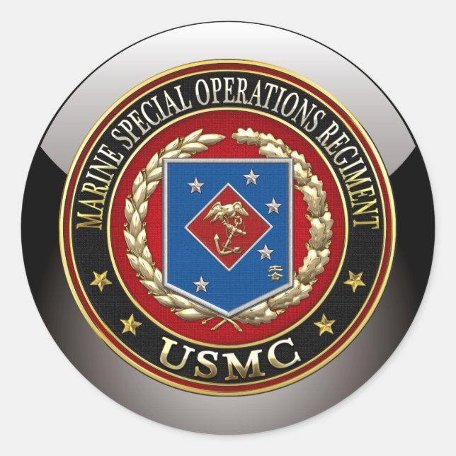 Sticker Rond Régiment d'opérations spéciales marines (MSOR) [3D (Devant)