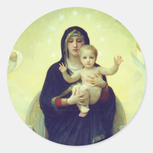 Sticker Rond Regina Angelorum - William-Adolphe Bouguereau (Devant)