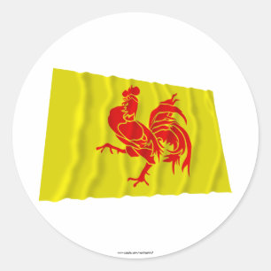 Sticker Rond Région wallonne Drapeau d'agitation