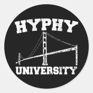 Sticker Rond Région yay d'université de Hyphy