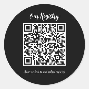 Sticker Rond Registre de Mariage scannable minimaliste de code