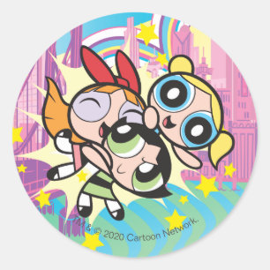 Sticker Rond Règle Powerpuff Girls