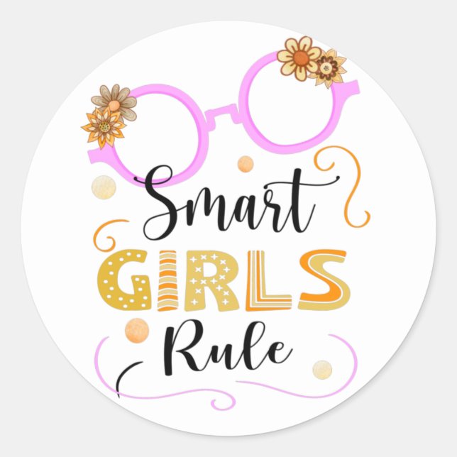 Sticker Rond Règle Smart Girls (Devant)