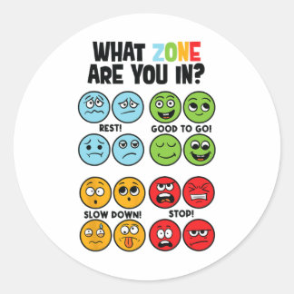 Sticker Rond Réglementation Avant L'Attente Autisme Adhd Neurod