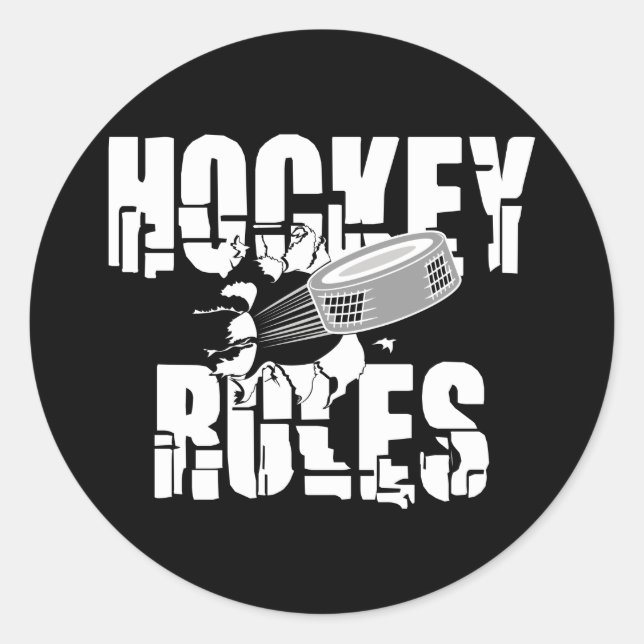 Sticker Rond Règles de hockey (Devant)