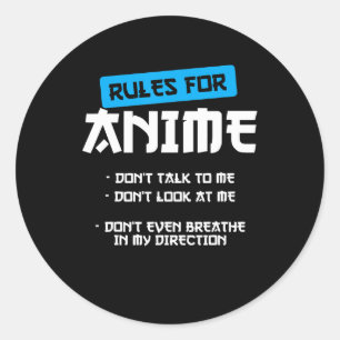 Sticker Rond règles vêtements manga art cosplay otaku cadeau