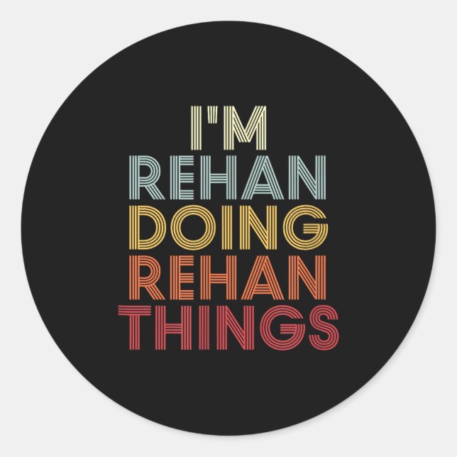 Sticker Rond Rehan Name Rehan D Name First Given  (Devant)