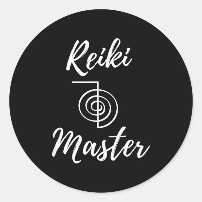 Sticker Rond Reiki Master Wellness New Age Chakra Yoga  (Devant)