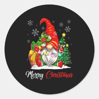 Sticker Rond Reindeer Gnome Matching Famille Noël Joyeux Noël