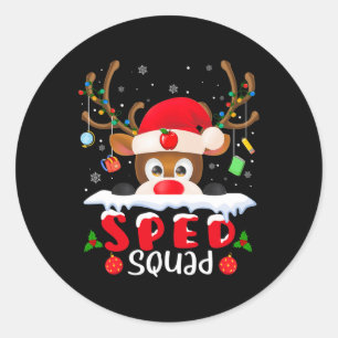Sticker Rond Reindeer Spad Squad Christmas School Matching Funn