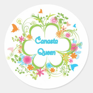 Sticker Rond Reine Canasta