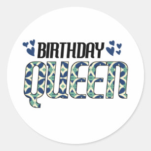 Sticker Rond Reine d'anniversaire