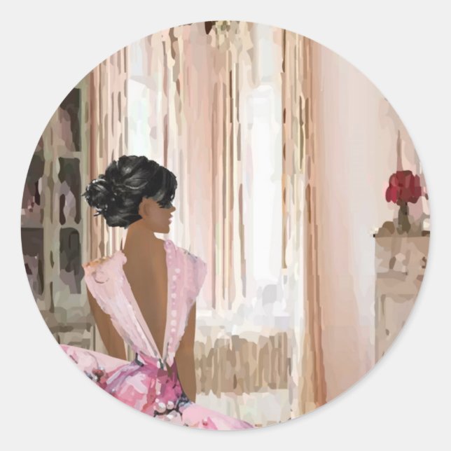 Sticker Rond Reine de beauté (Devant)