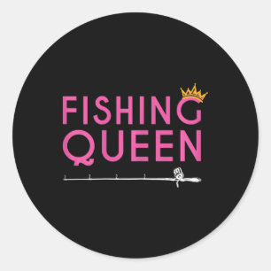 Sticker Rond Reine de la pêche - Cadeau de vêtements drôles pou