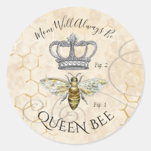 Sticker Rond Reine des abeilles de maman