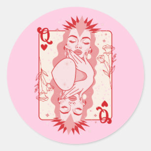 Sticker Rond Reine des Coeurs