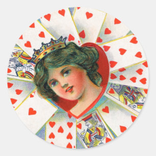 Sticker Rond REINE DES COEURS, Saint Valentin