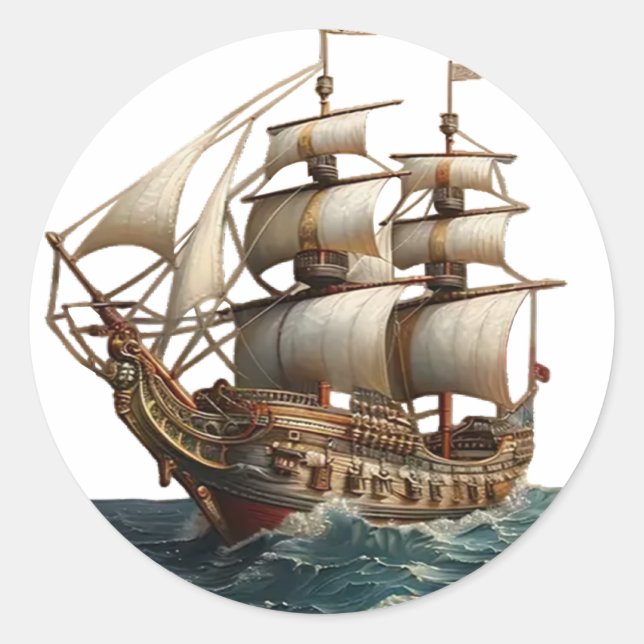 Sticker Rond Reine des mers (Devant)