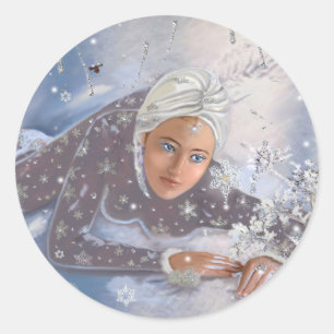 Sticker Rond Reine des neiges !