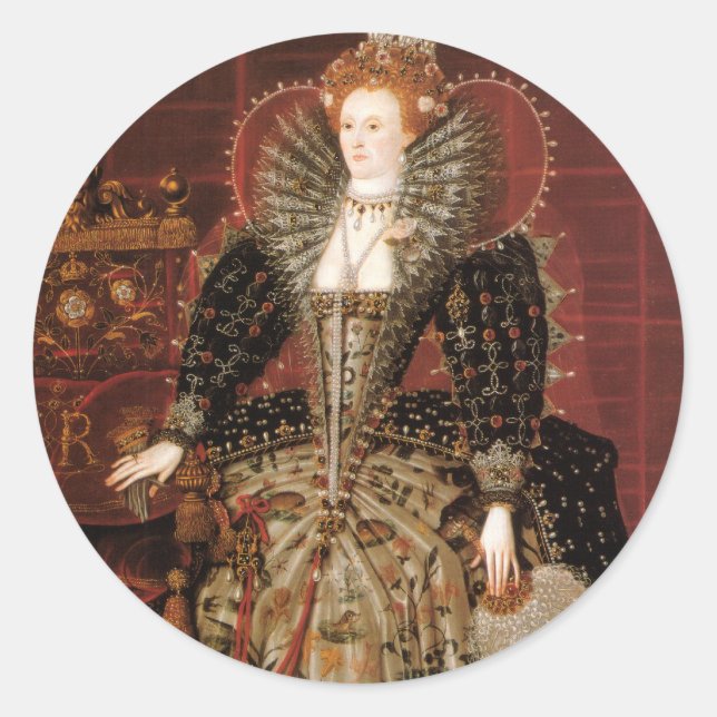 Sticker Rond Reine Elizabeth I d'Angleterre (Devant)