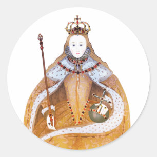 Sticker Rond Reine Elizabeth I - illustration historique