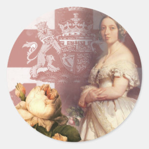 Sticker Rond Reine vintage Victoria
