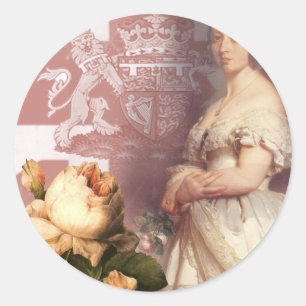 Sticker Rond Reine vintage Victoria