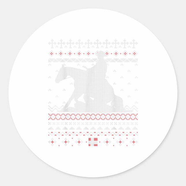 Sticker Rond Reining Horse Western Horseback équitation (Devant)