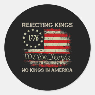 Sticker Rond Rejeter les rois depuis 1776 drapeau américain Usa