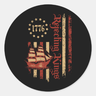 Sticker Rond Rejeter Les Rois Depuis 1776 Drapeau Patriotique U