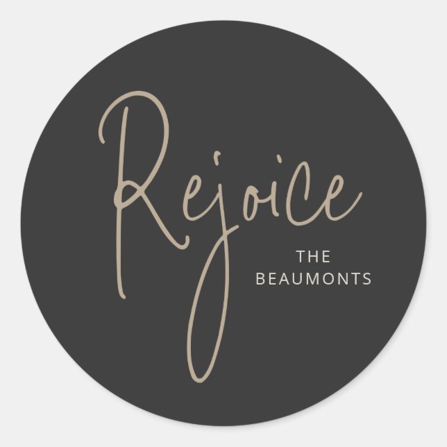 Sticker Rond Rejoignez Holiday Simple Black Gold (Devant)