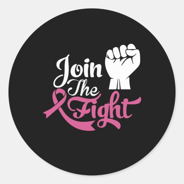 Sticker Rond Rejoignez La Lutte Contre Le Cancer Du Sein Sensib (Devant)