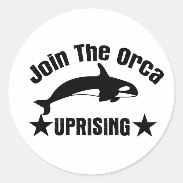 Sticker Rond Rejoignez Le Soulèvement Orca (Devant)