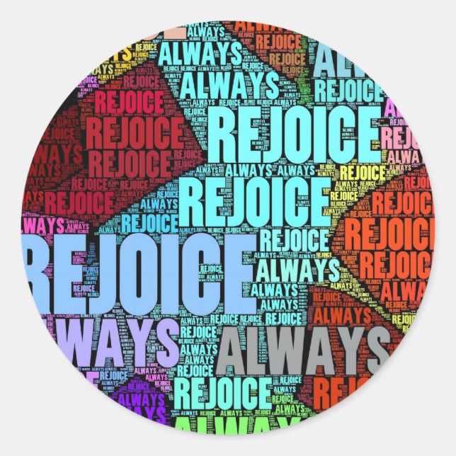 Sticker Rond Réjouissez-vous ! (Devant)