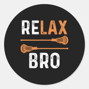 Sticker Rond Relax Bro Lacrosse Sports Team Jeu
