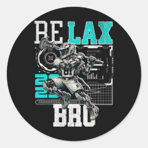 Sticker Rond Relax Bro Lax Lover Plaisanterie Ados garçons Homm