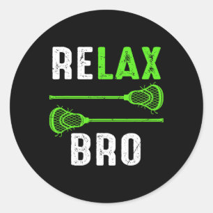 Sticker Rond Relax Bro Vintage Lacrosse