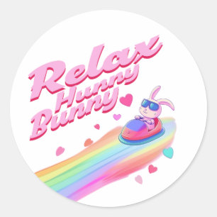 Sticker Rond Relax Hunny Bunny