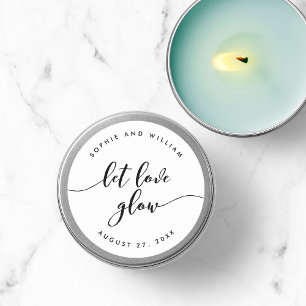 Sticker Rond Relax Script Let Love Glow Wedding Favor