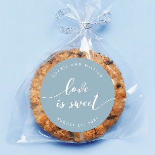 Sticker Rond Relax Script Love is Sweet Editable Color Mariage