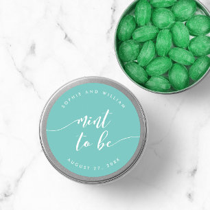 Sticker Rond Relax Script Mint to be Editable Color Mariage