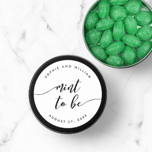 Sticker Rond Relax Script Mint to Be Wedding Favor