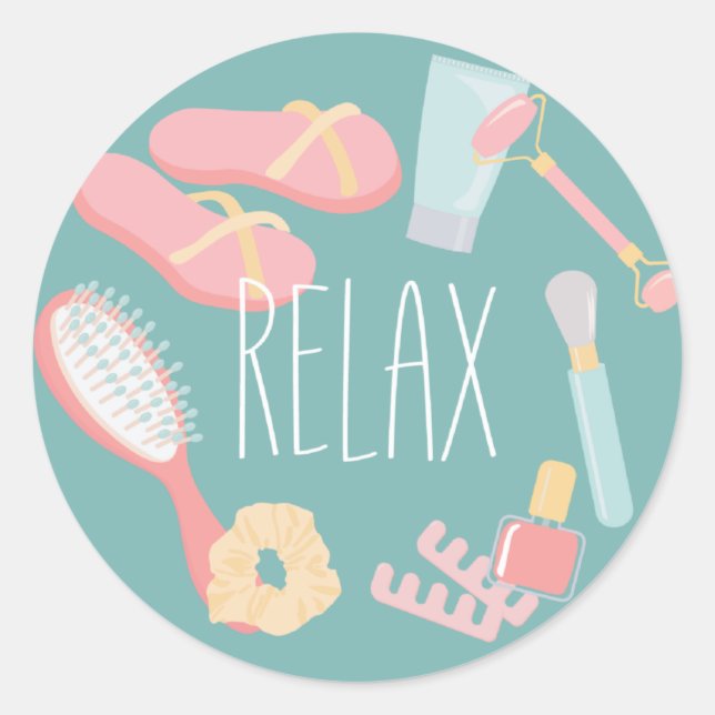 Sticker Rond Relaxez les choses Spas autour (Devant)