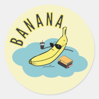 Sticker Rond Relaxez-vous avec la banane