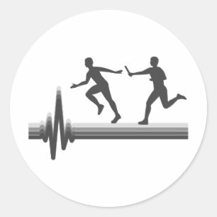 Sticker Rond Relay Course Course Athlète Runner Runner Evolutio