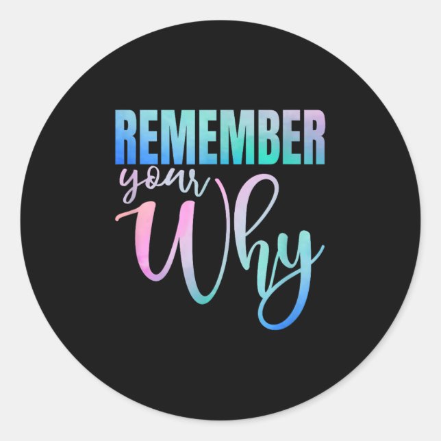 Sticker Rond Remember Your Why Gym Motivation Fitness Insration (Devant)