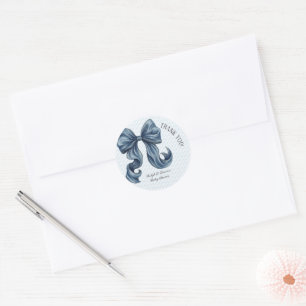 Sticker Rond Remerciement Baby Shower Blue Jeans