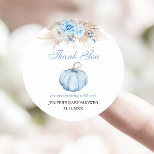 Sticker Rond Remerciement Baby Shower Citrouille