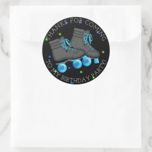 Sticker Rond Remerciement d'anniversaire pour patins à roulette